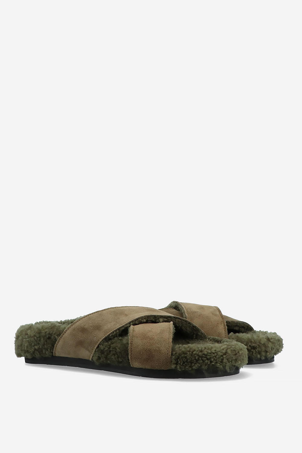 Aniio suede/sheepskin sandals