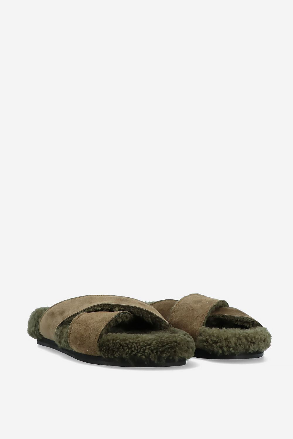 Aniio suede/sheepskin sandals