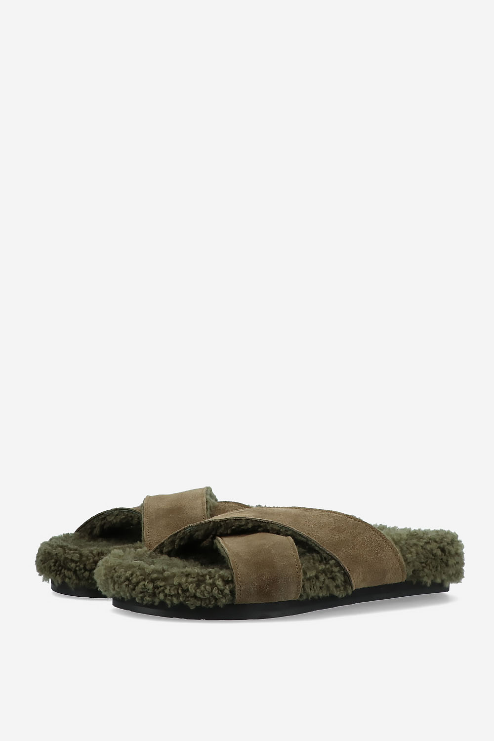 Aniio suede/sheepskin sandals