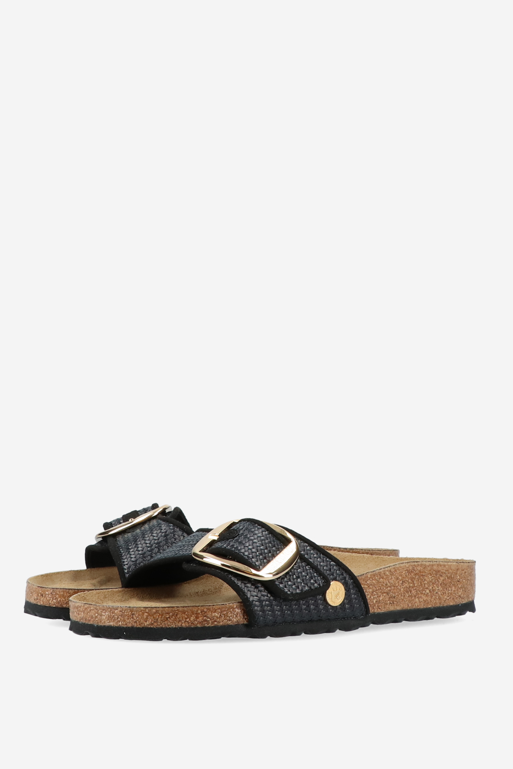 Madrid big buckle raffia sandals