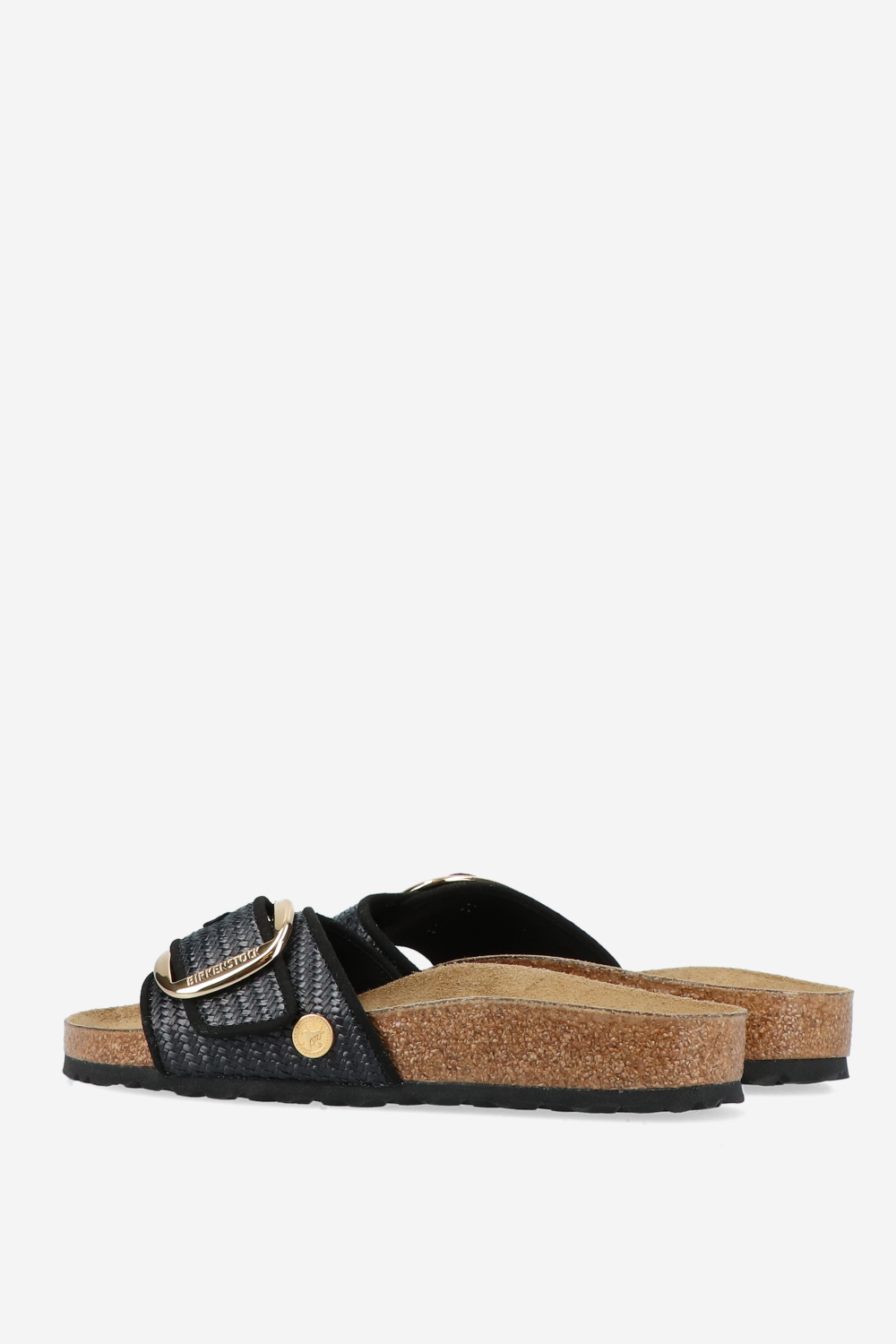 Madrid big buckle raffia sandals