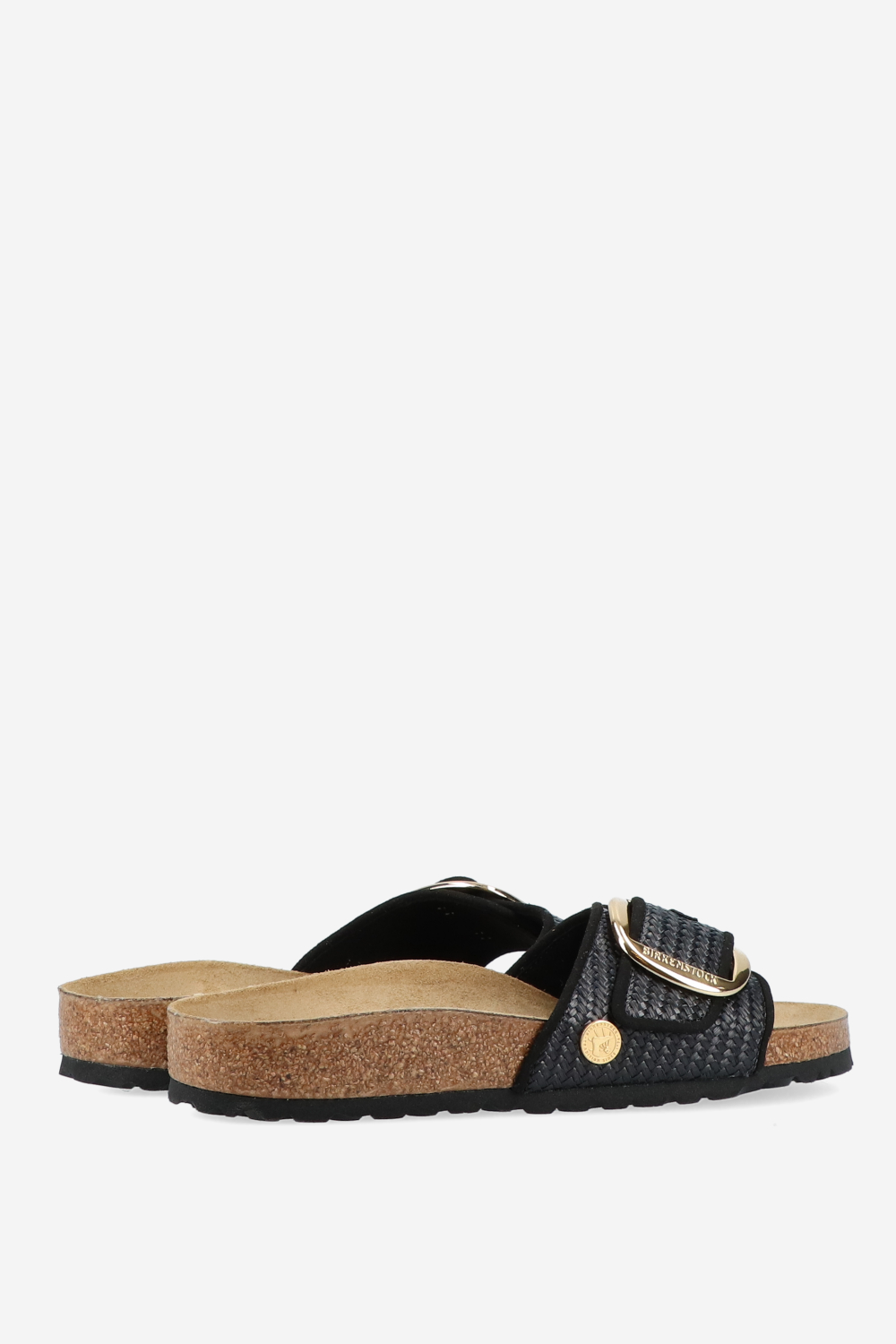 Madrid big buckle raffia sandals
