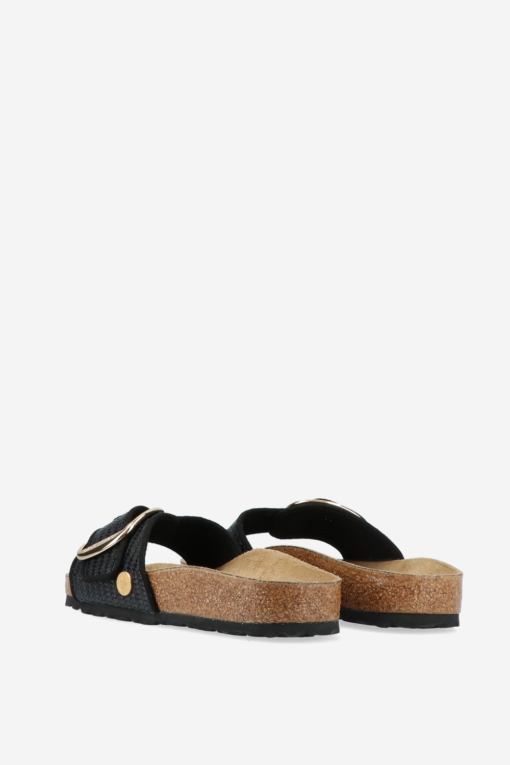 Madrid big buckle raffia sandals