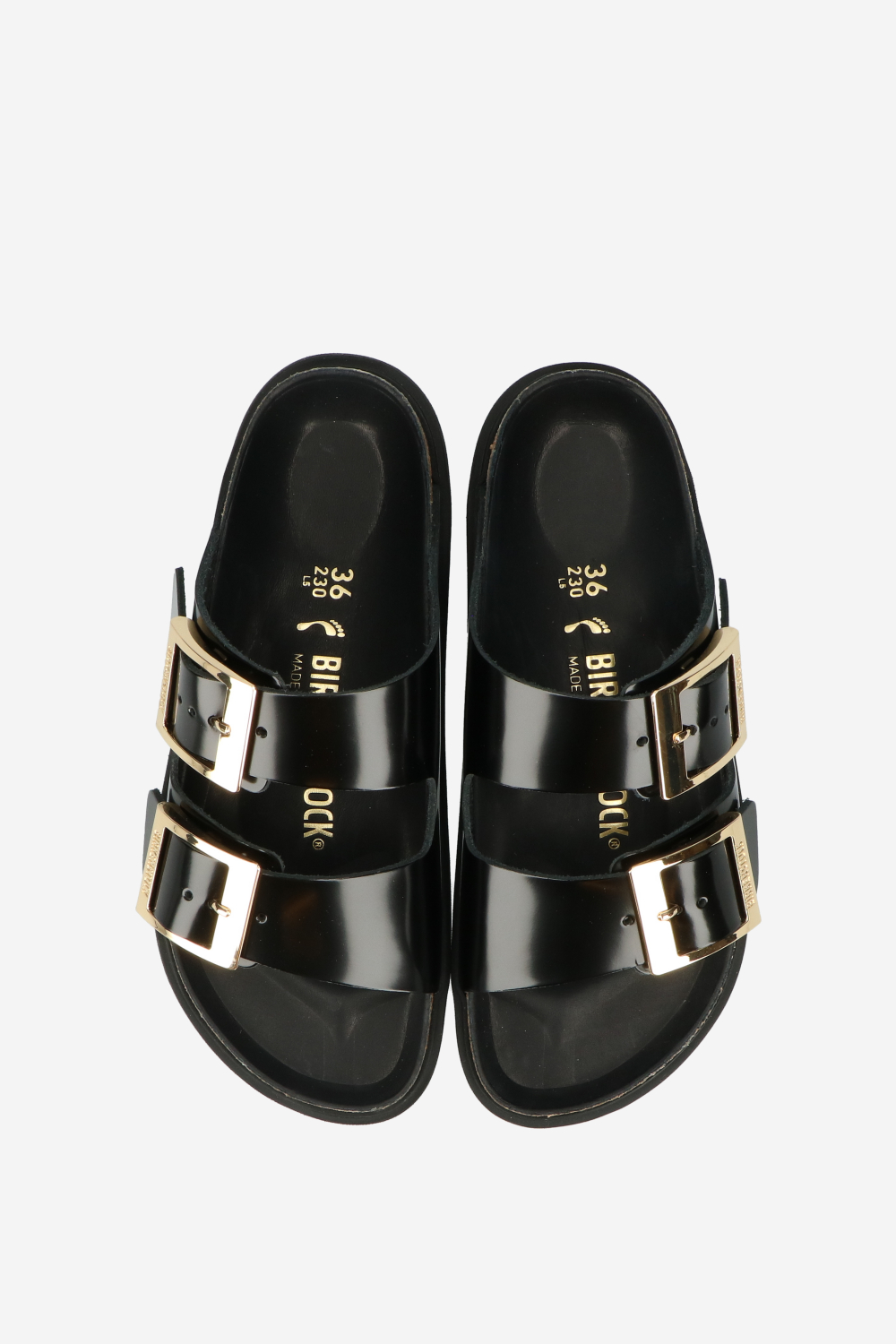 Arizona Droplet patent leather sandals