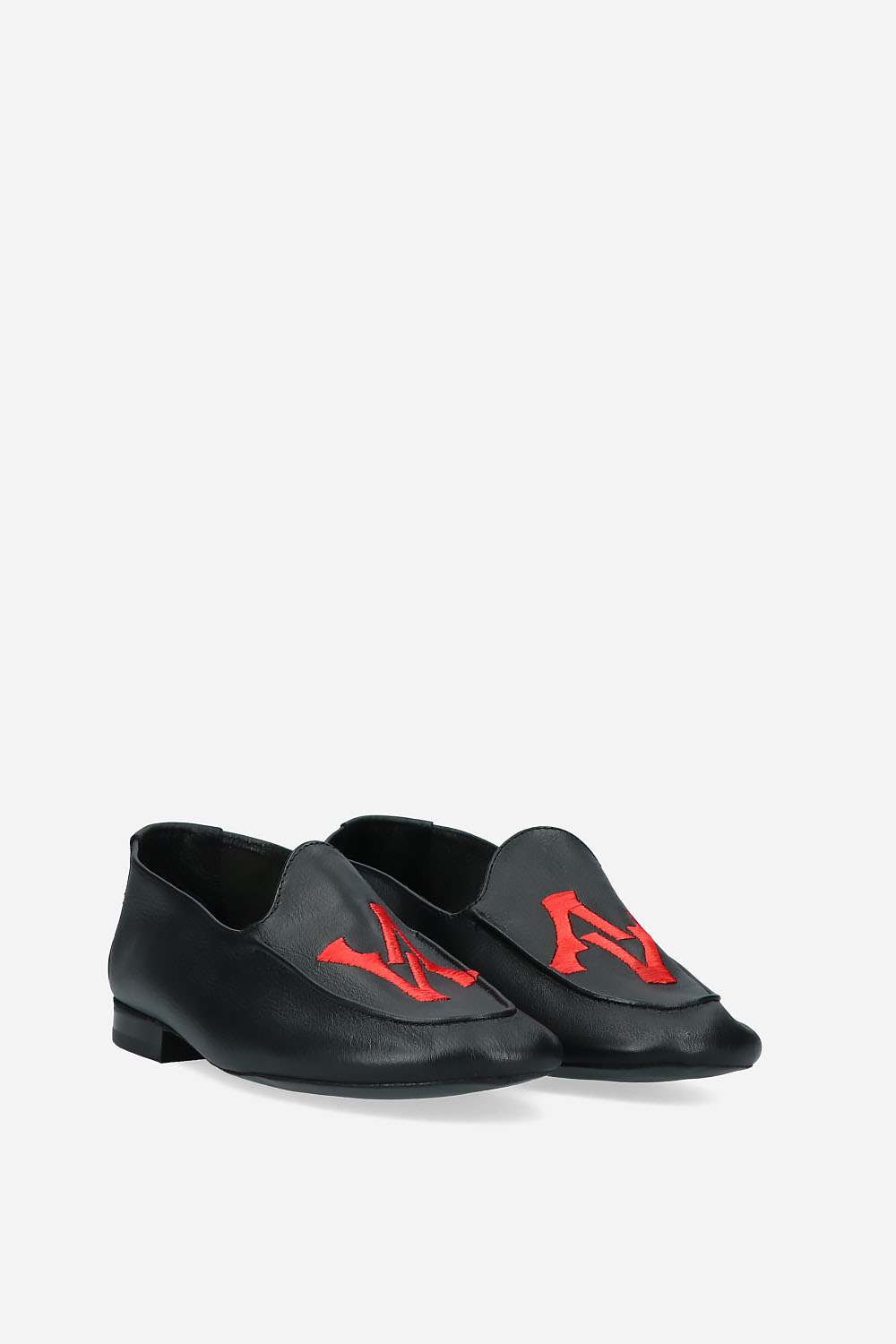 AV embroidered leather loafers