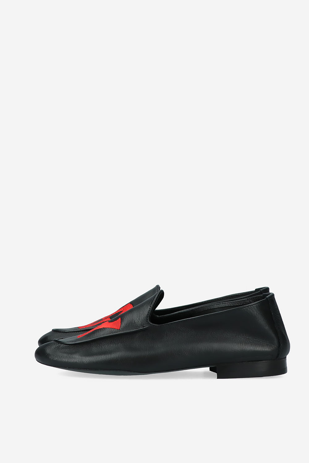 AV embroidered leather loafers