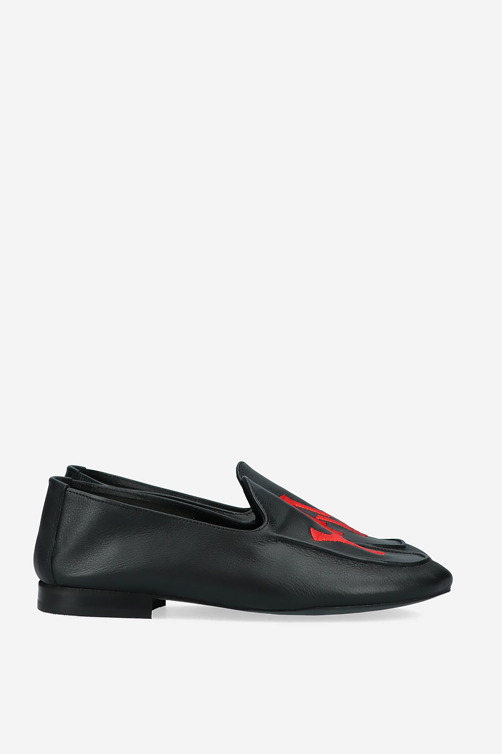 AV embroidered leather loafers