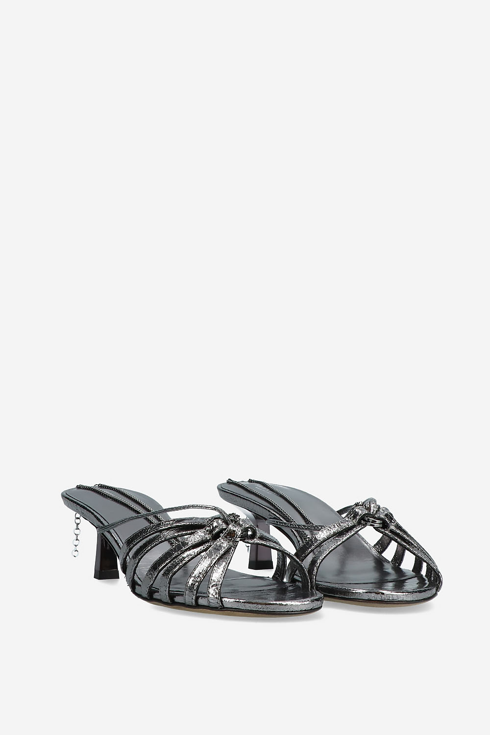 Nico metallic leather kitten heels