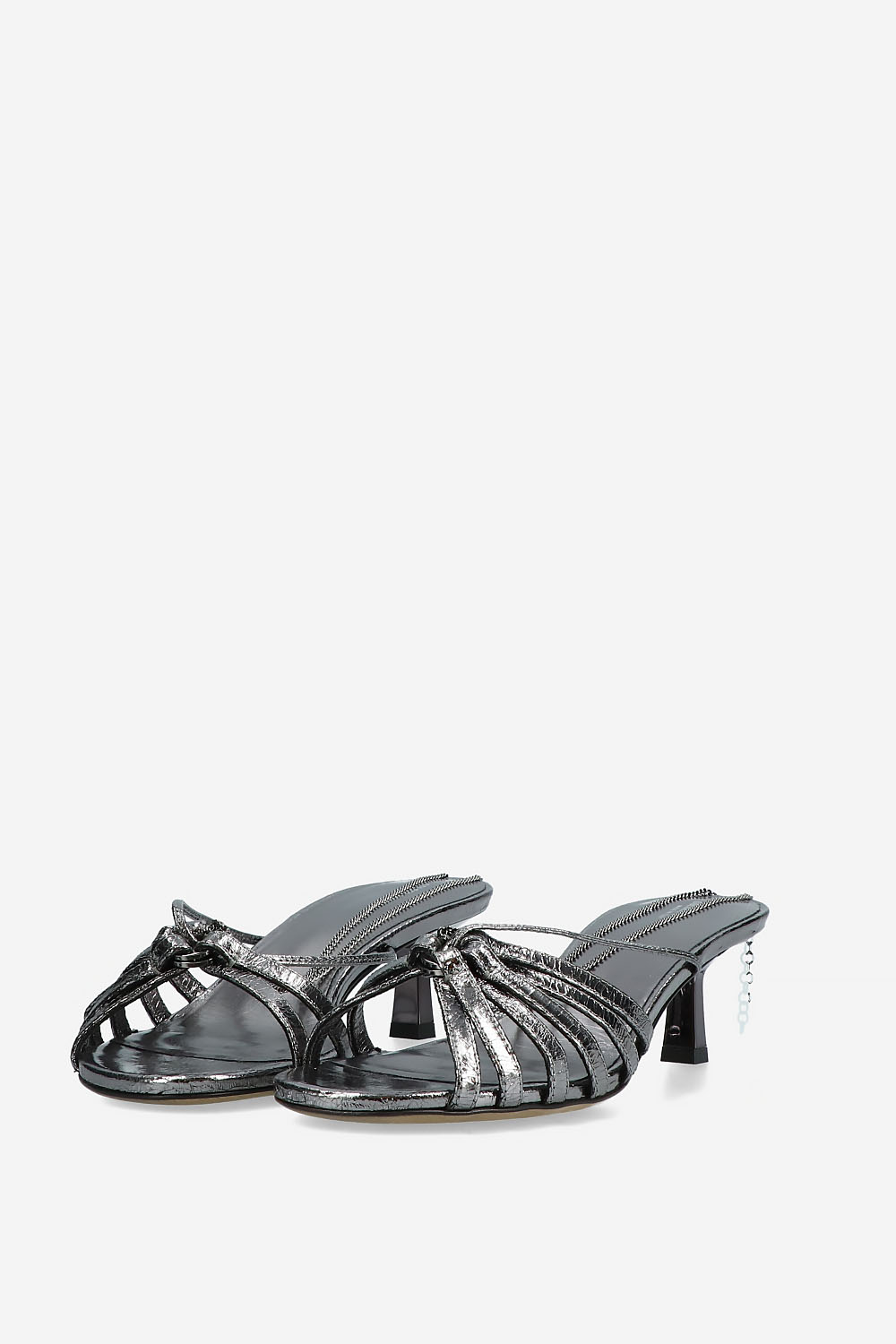 Nico metallic leather kitten heels