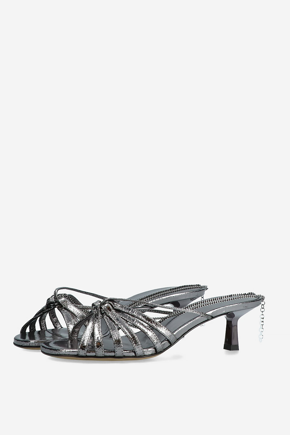 Nico metallic leather kitten heels