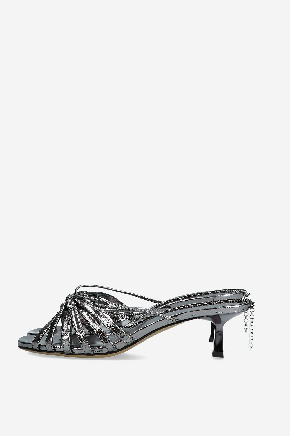 Nico metallic leather kitten heels