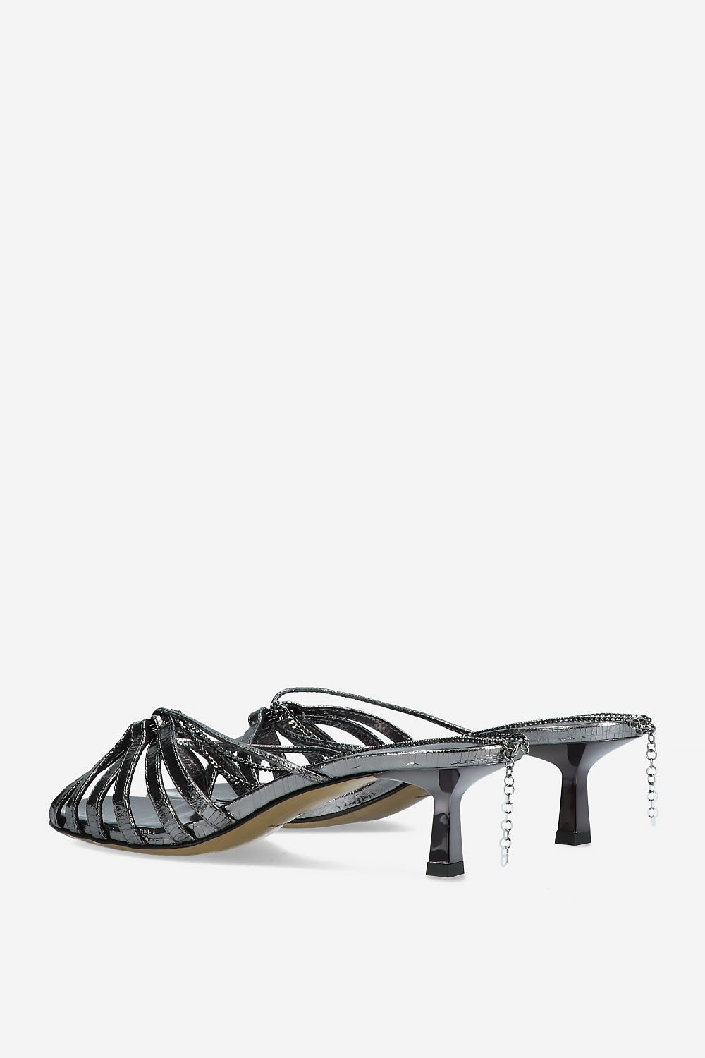 Nico metallic leather kitten heels