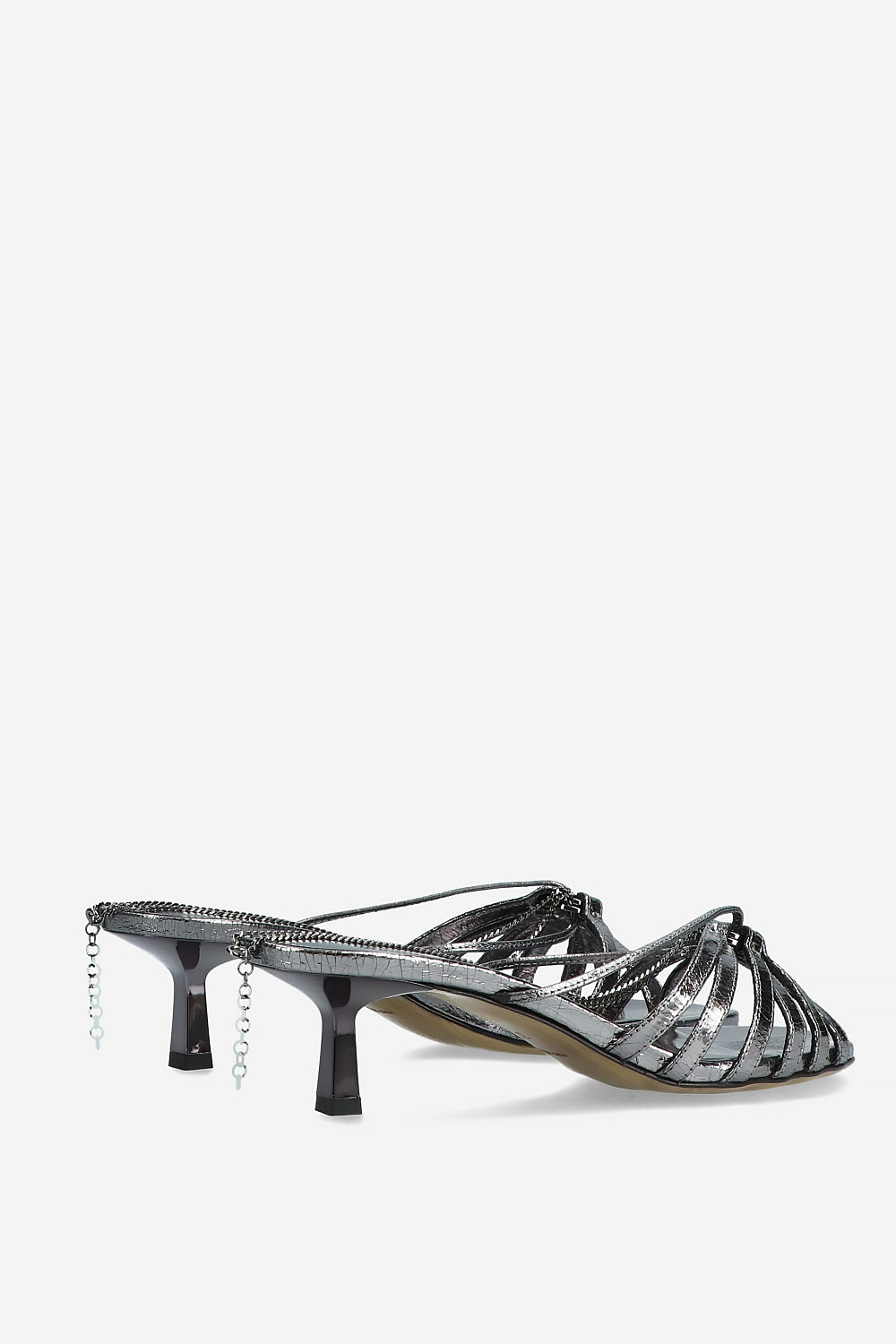 Nico metallic leather kitten heels