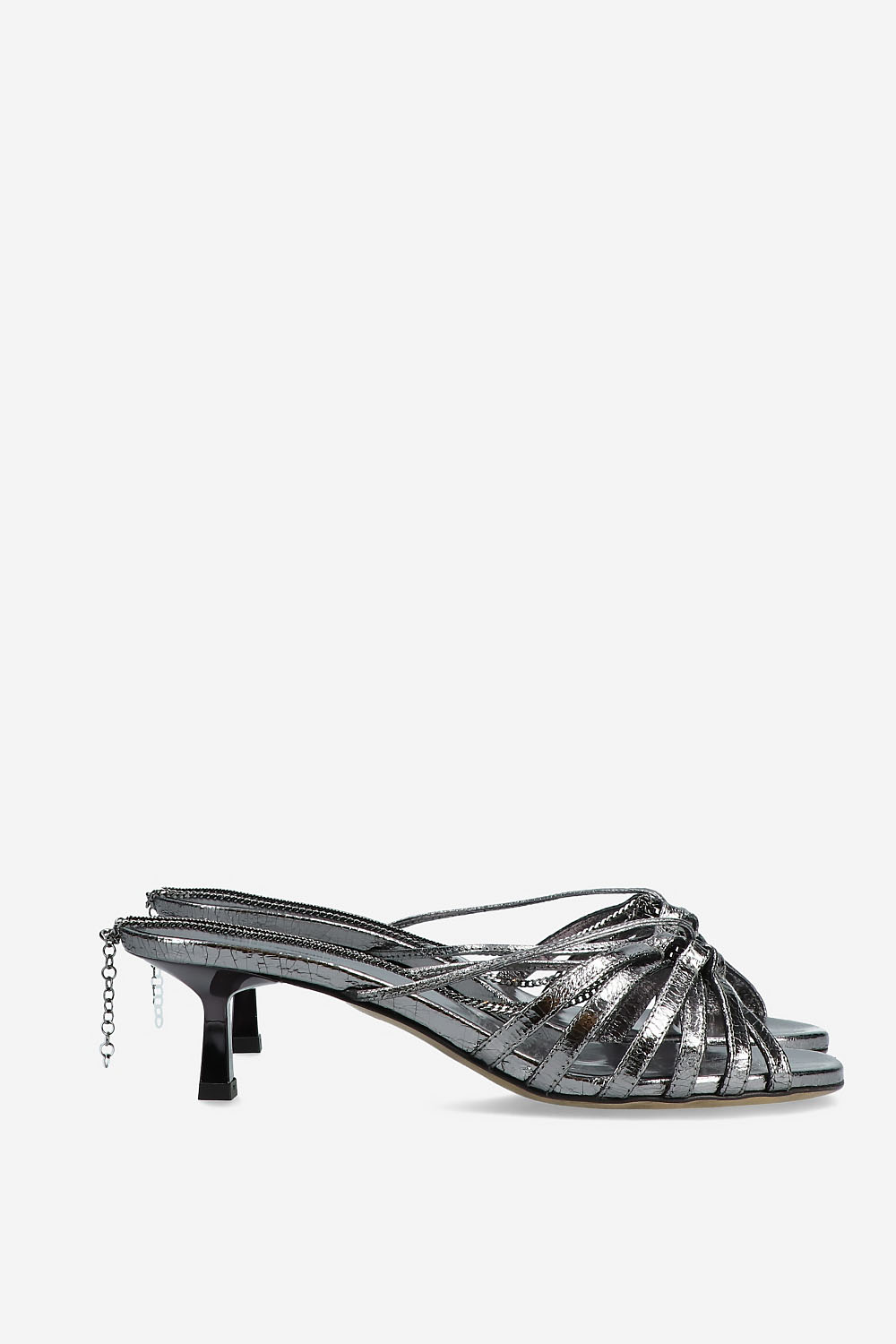 Nico metallic leather kitten heels