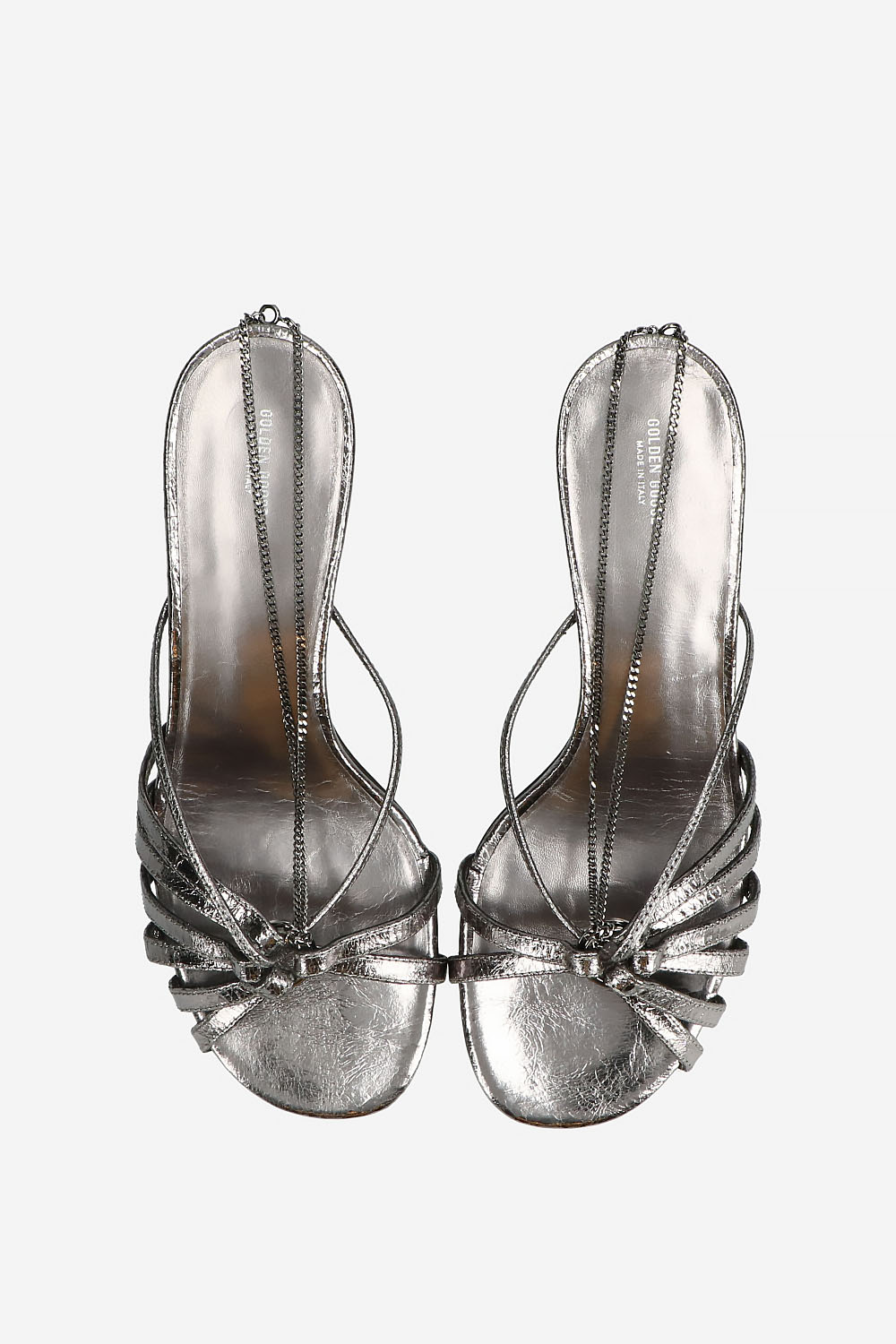 Nico metallic leather kitten heels