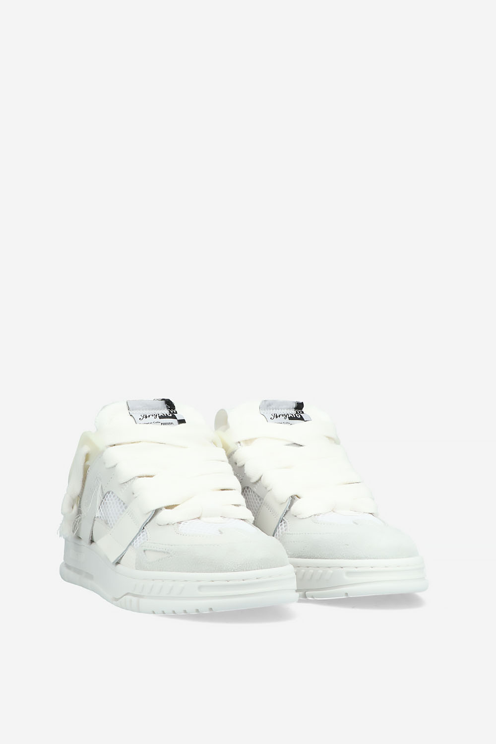Area patchwork leather sneakers