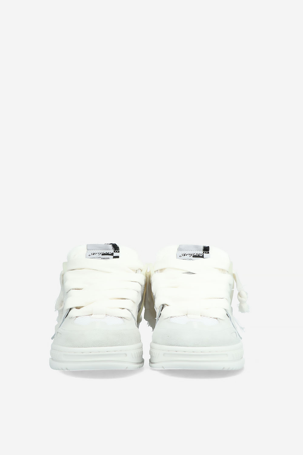 Area patchwork leather sneakers