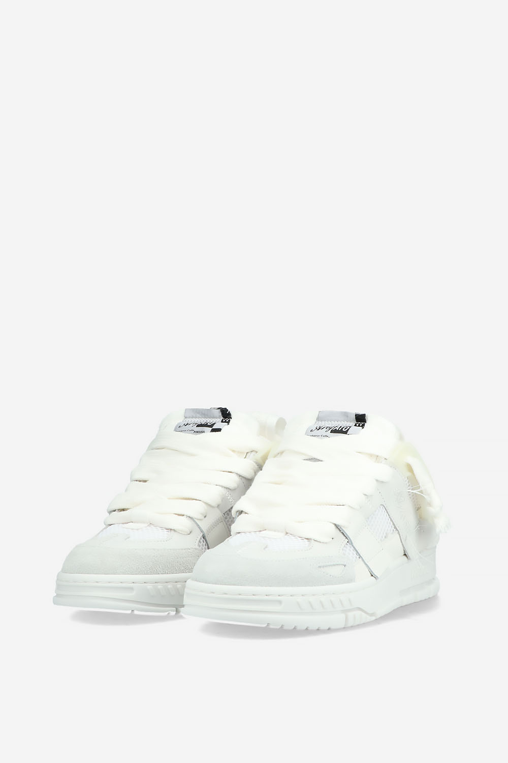 Area patchwork leather sneakers