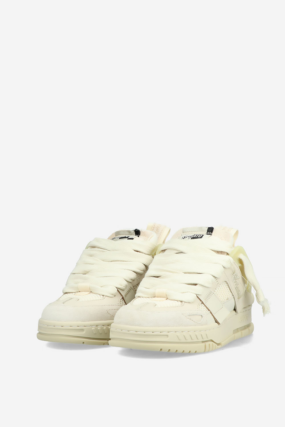 Area patchwork leather sneakers