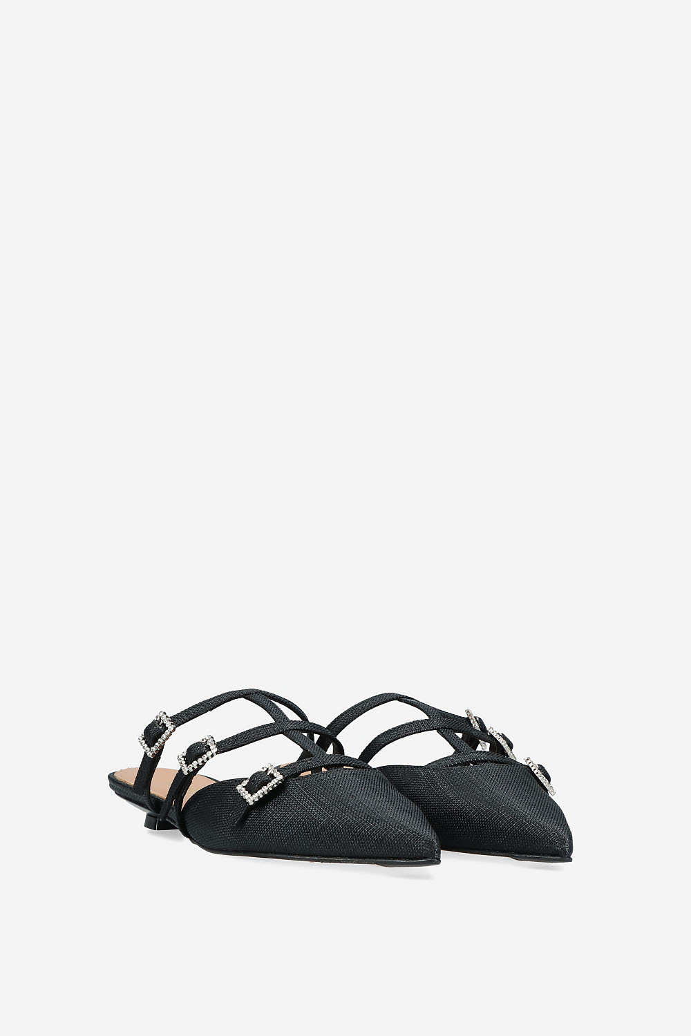 Raffia instep-strap mules