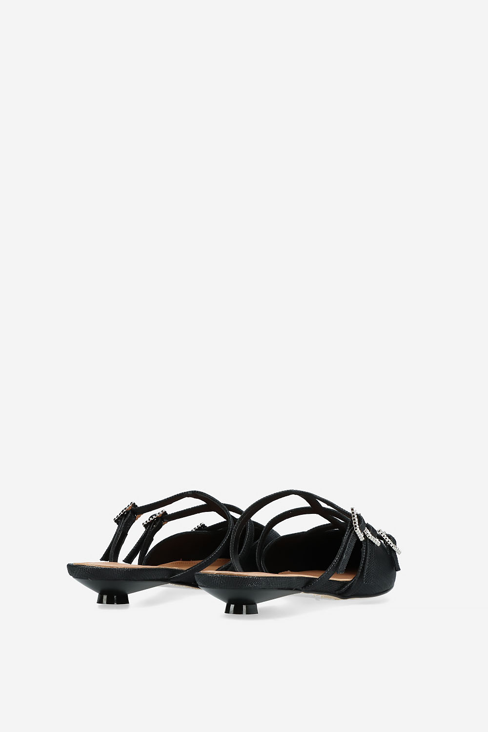 Raffia instep-strap mules