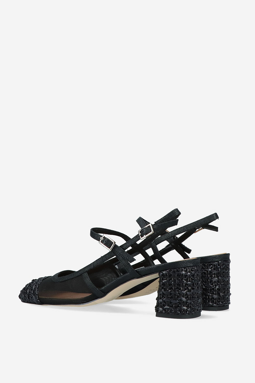 Raffia heeled slingbacks