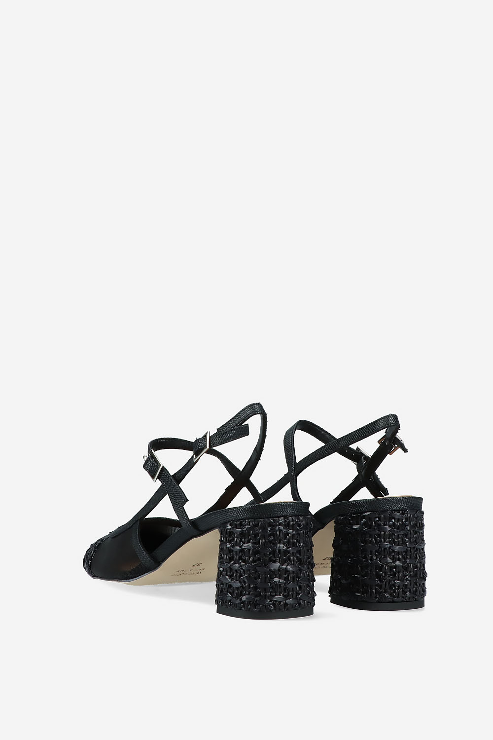 Raffia heeled slingbacks