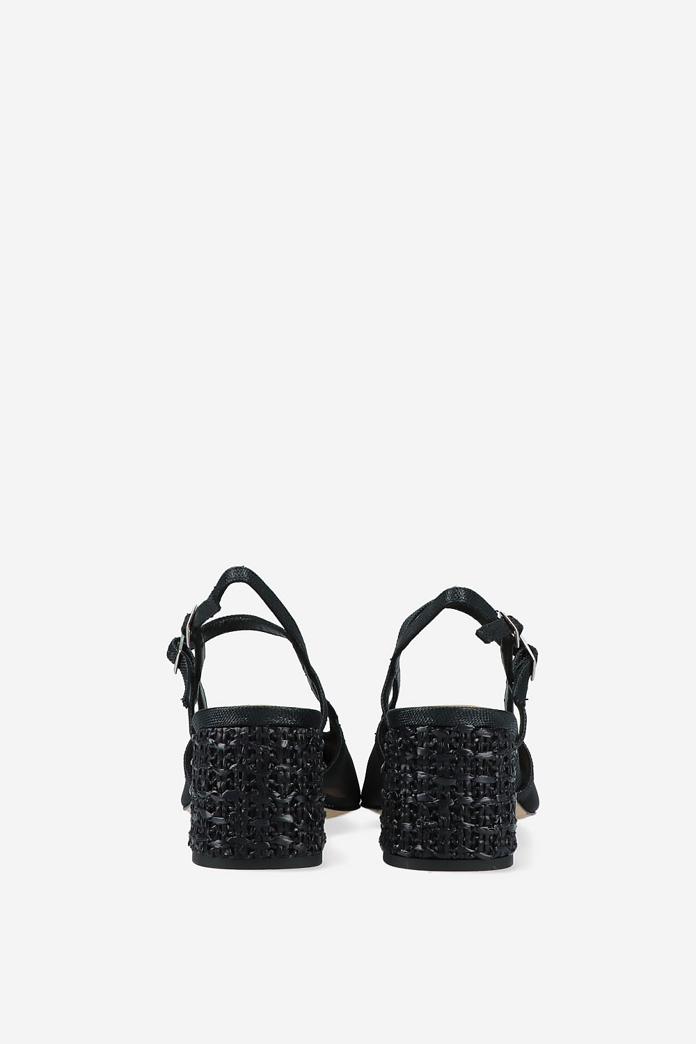 Raffia heeled slingbacks