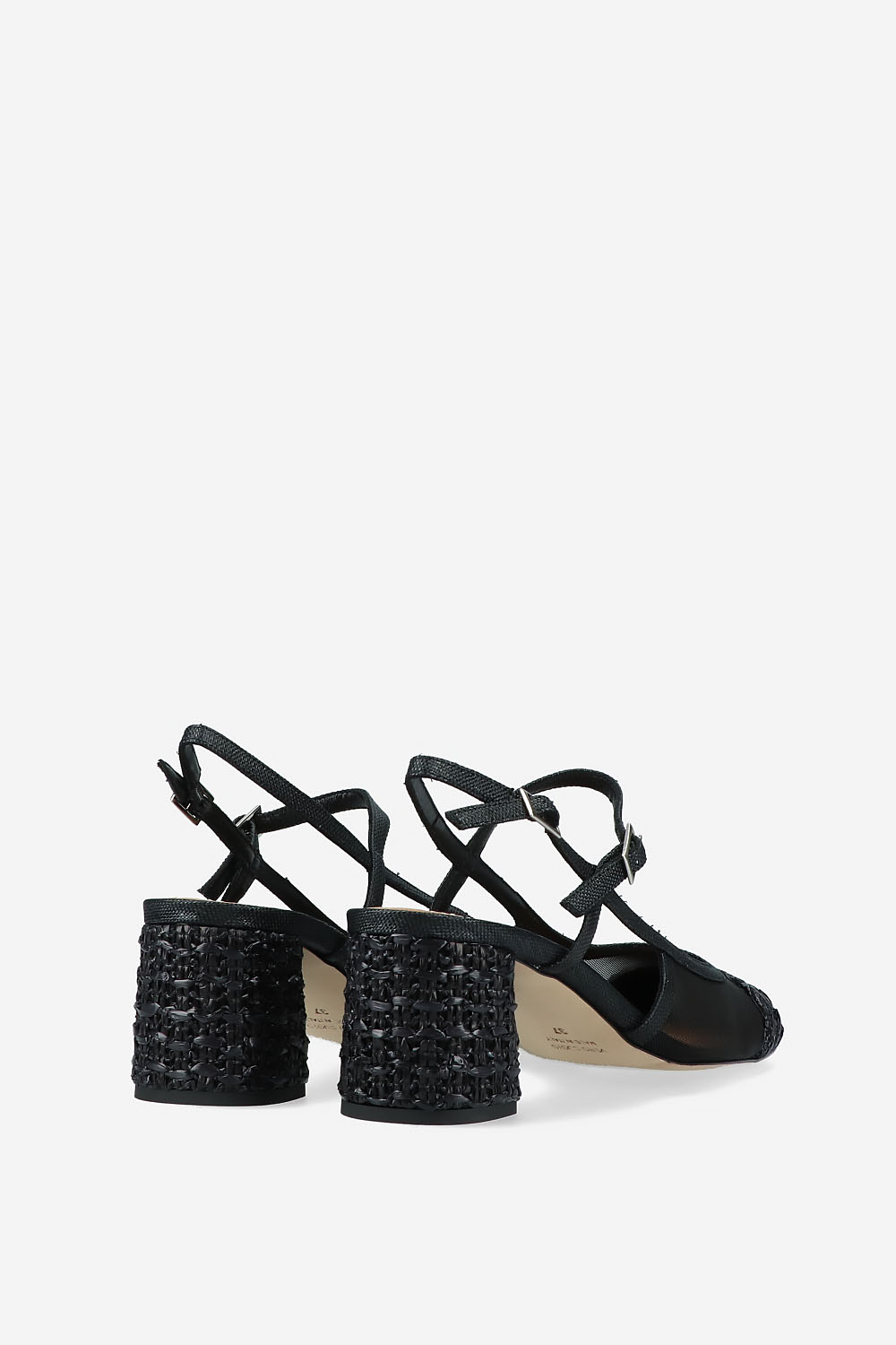 Raffia heeled slingbacks