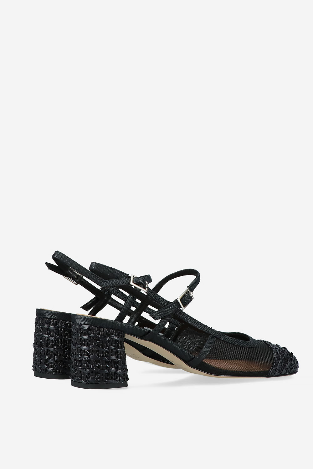 Raffia heeled slingbacks