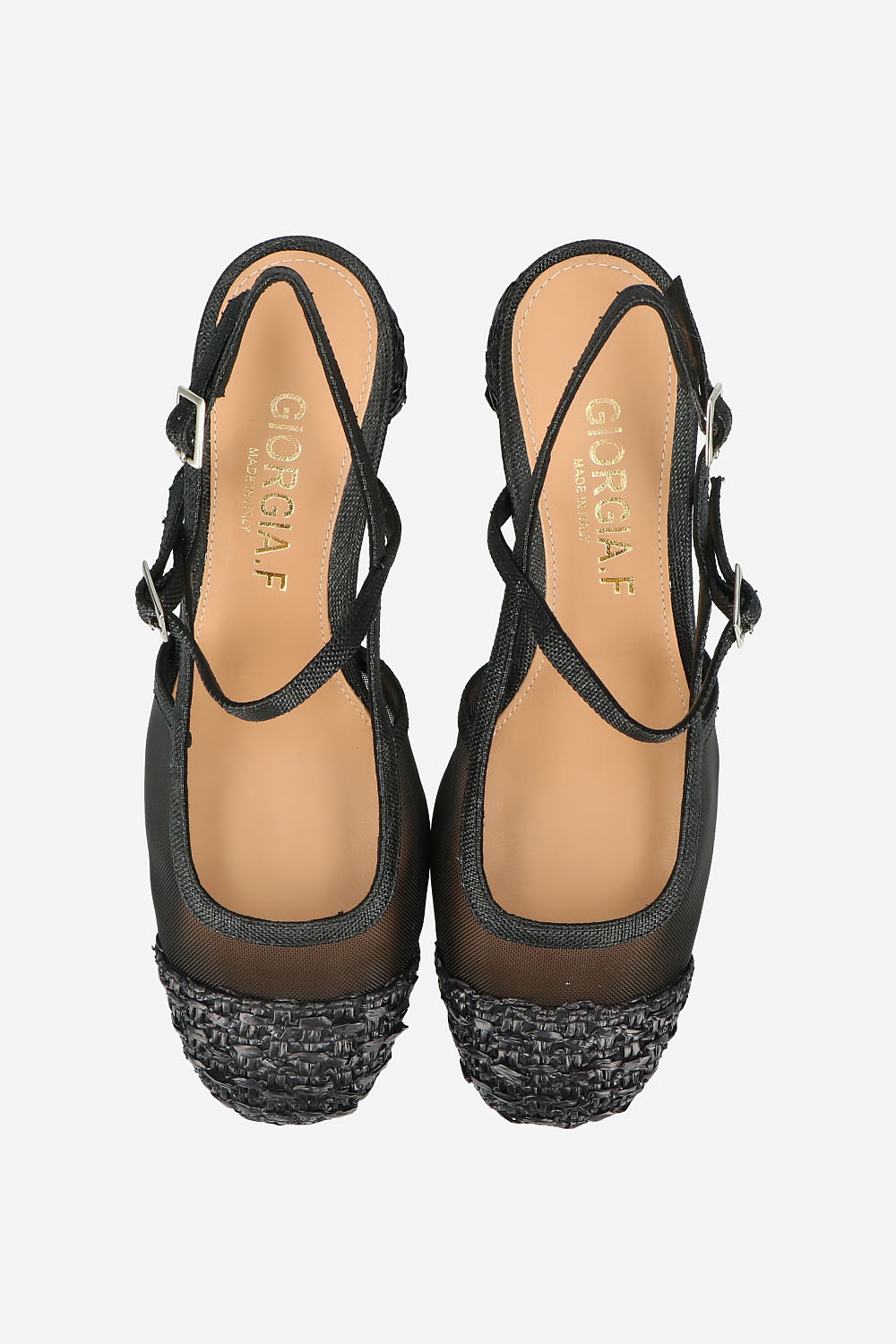 Raffia heeled slingbacks