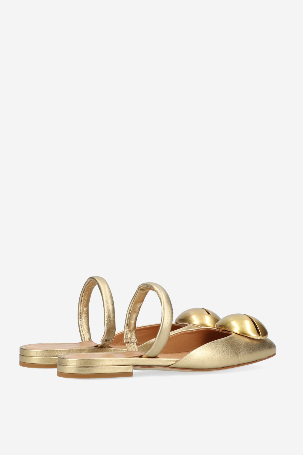 Buckled leather mules