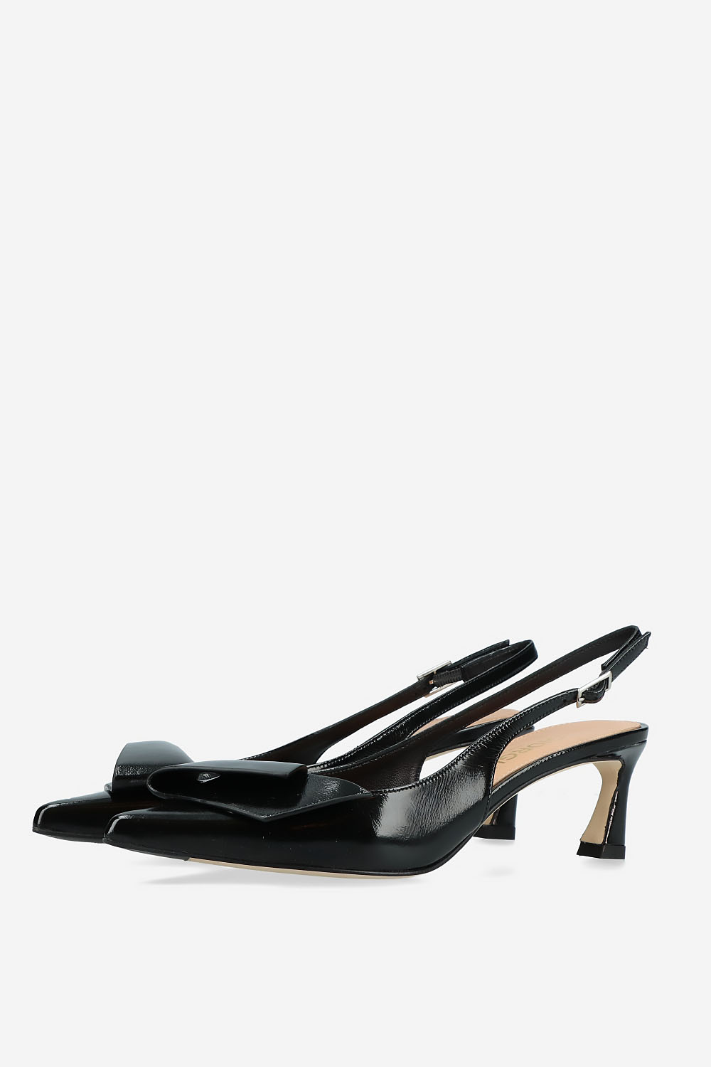 Leather heeled slingbacks