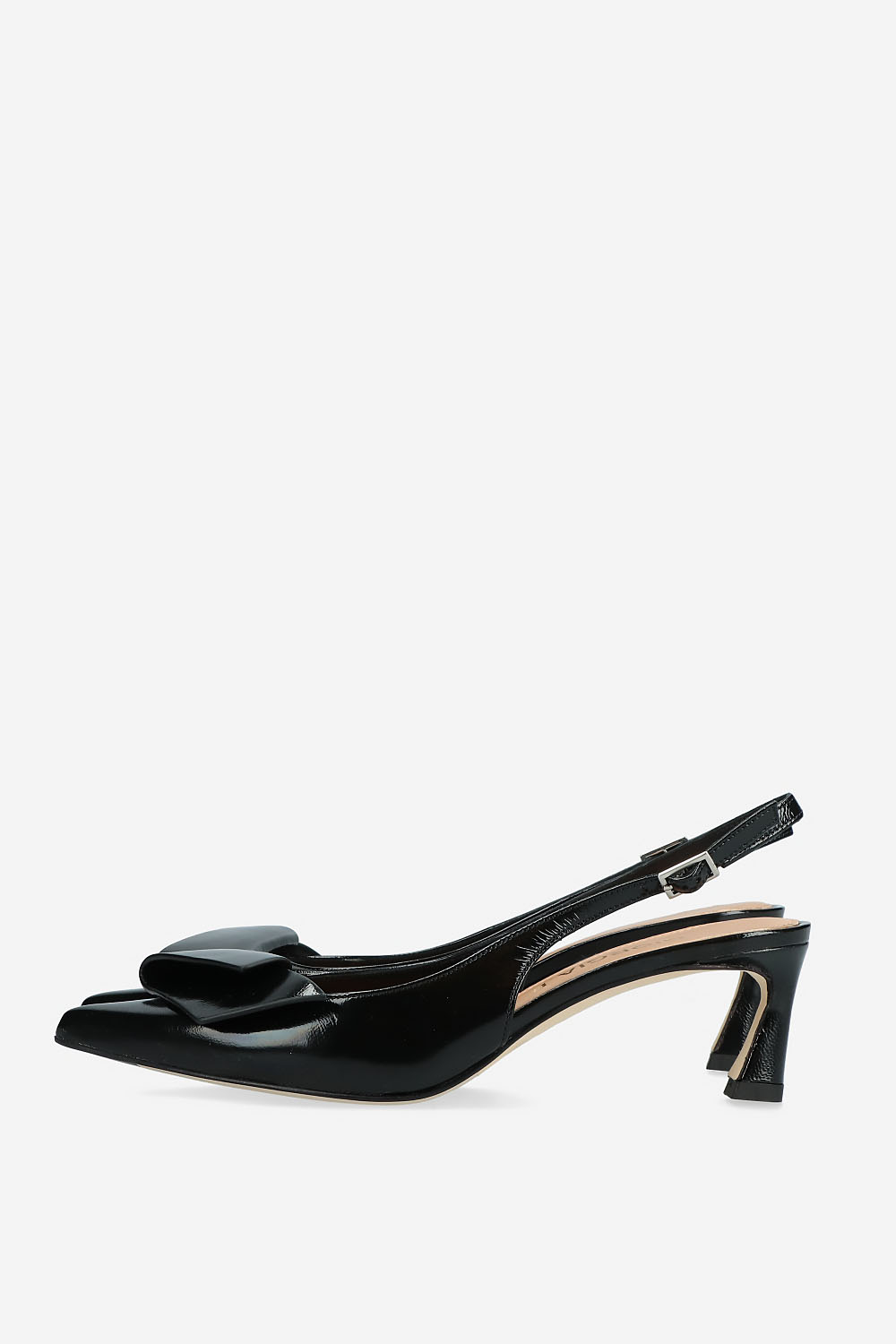 Leather heeled slingbacks