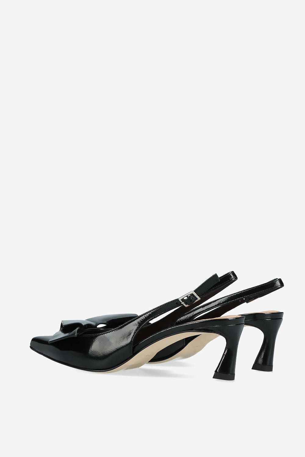 Leather heeled slingbacks