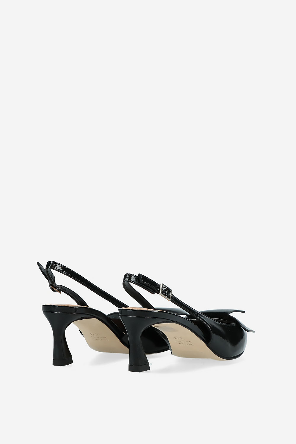 Leather heeled slingbacks