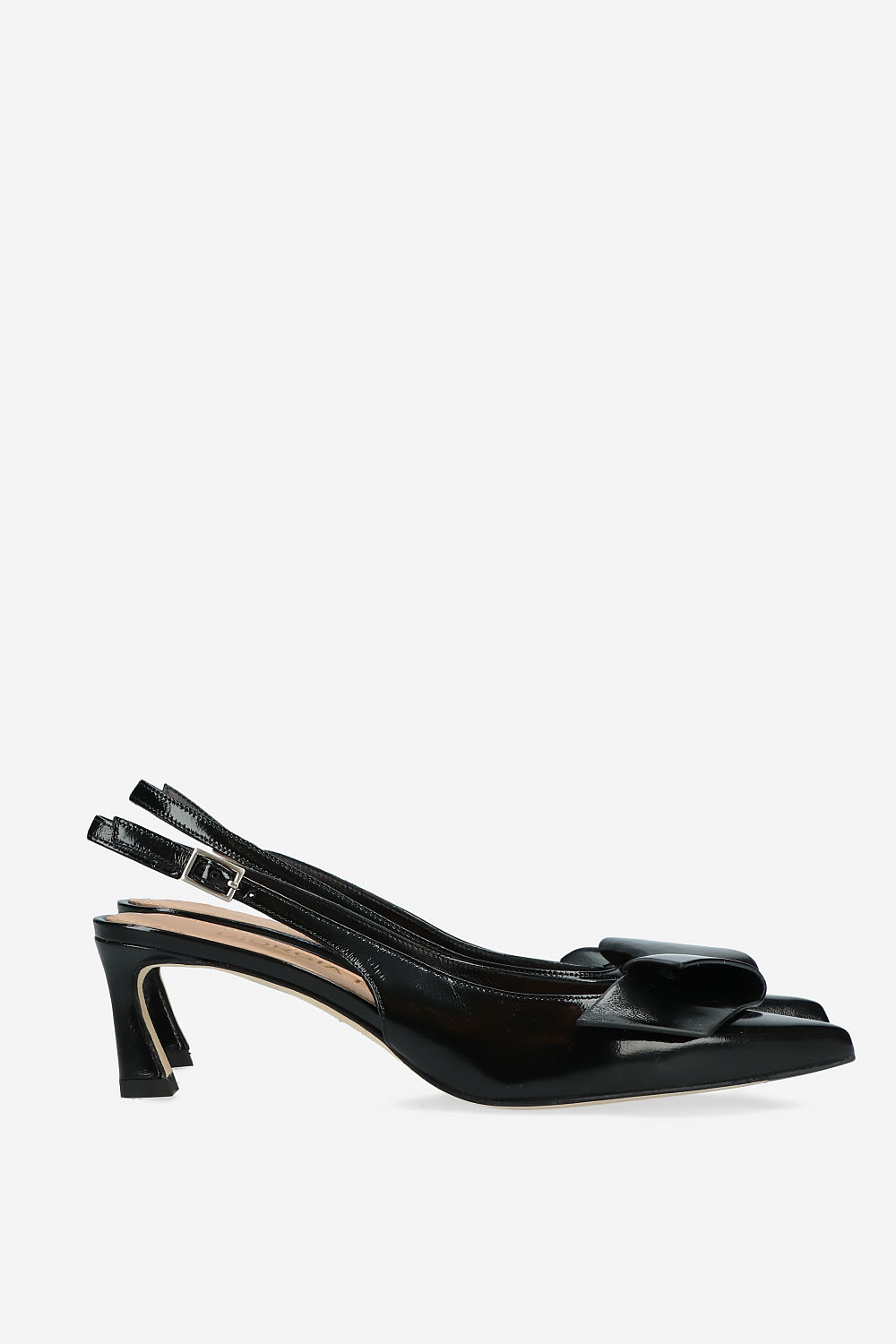 Leather heeled slingbacks