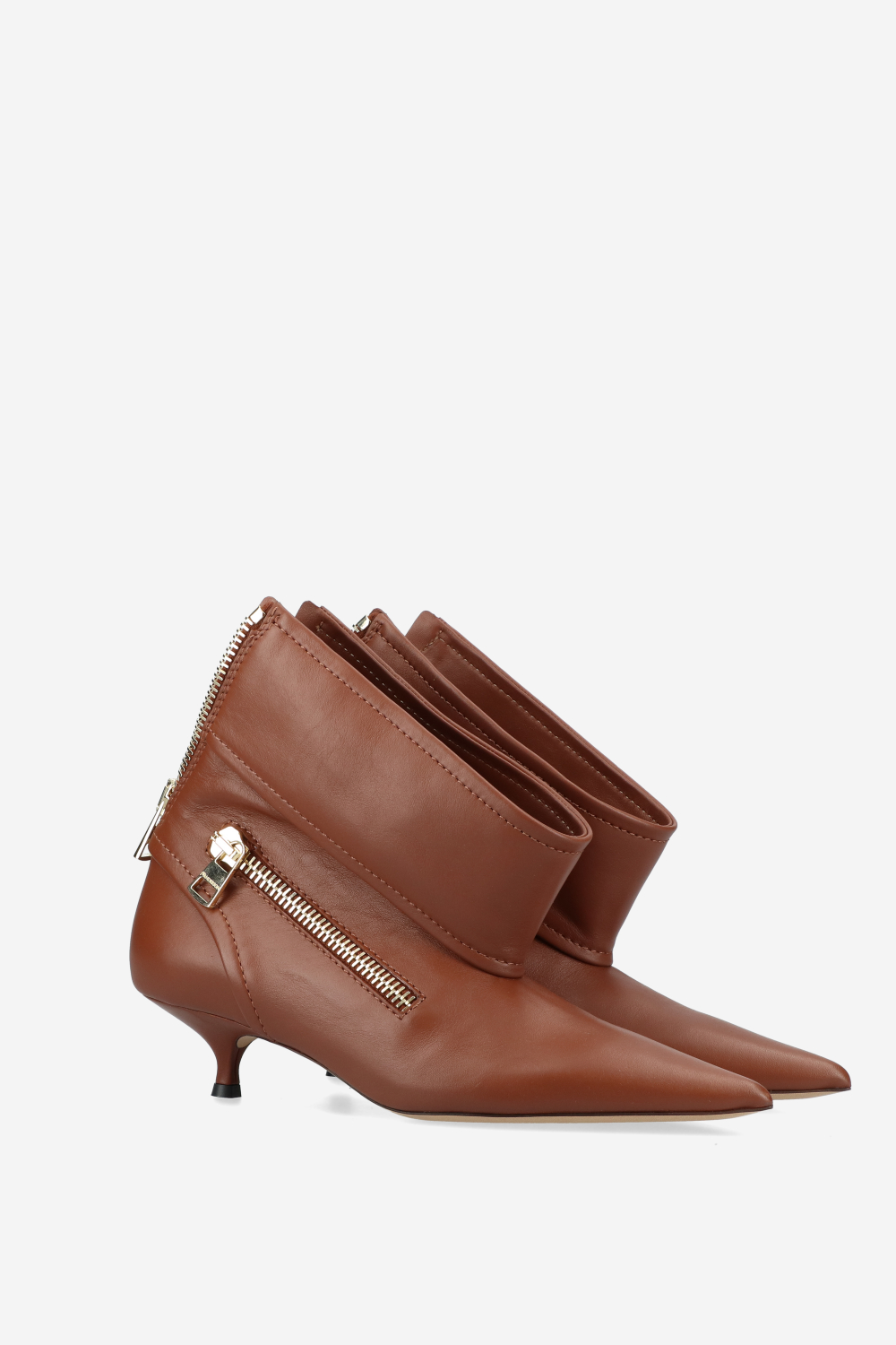 Biker kitten leather heels