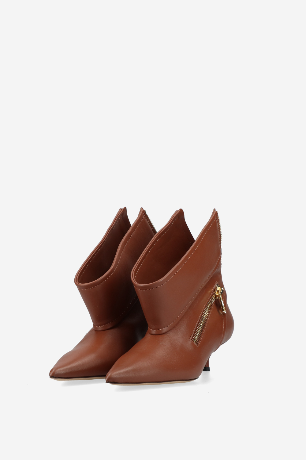 Biker kitten leather heels