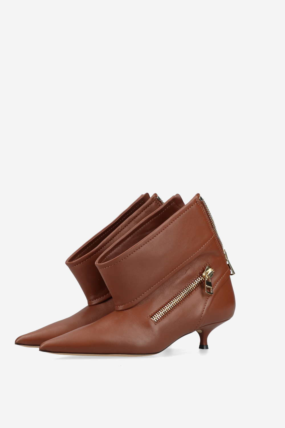 Biker kitten leather heels