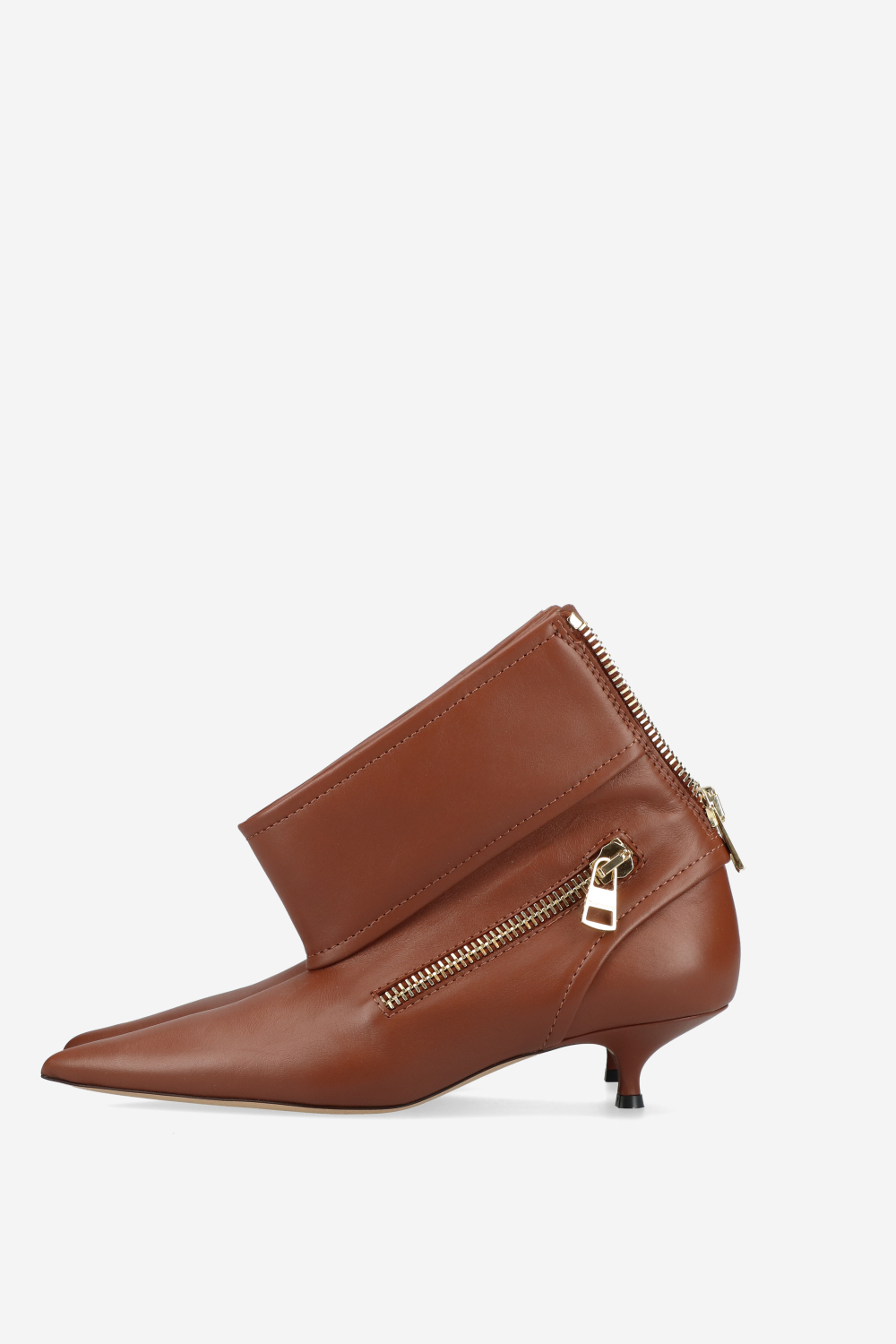 Biker kitten leather heels