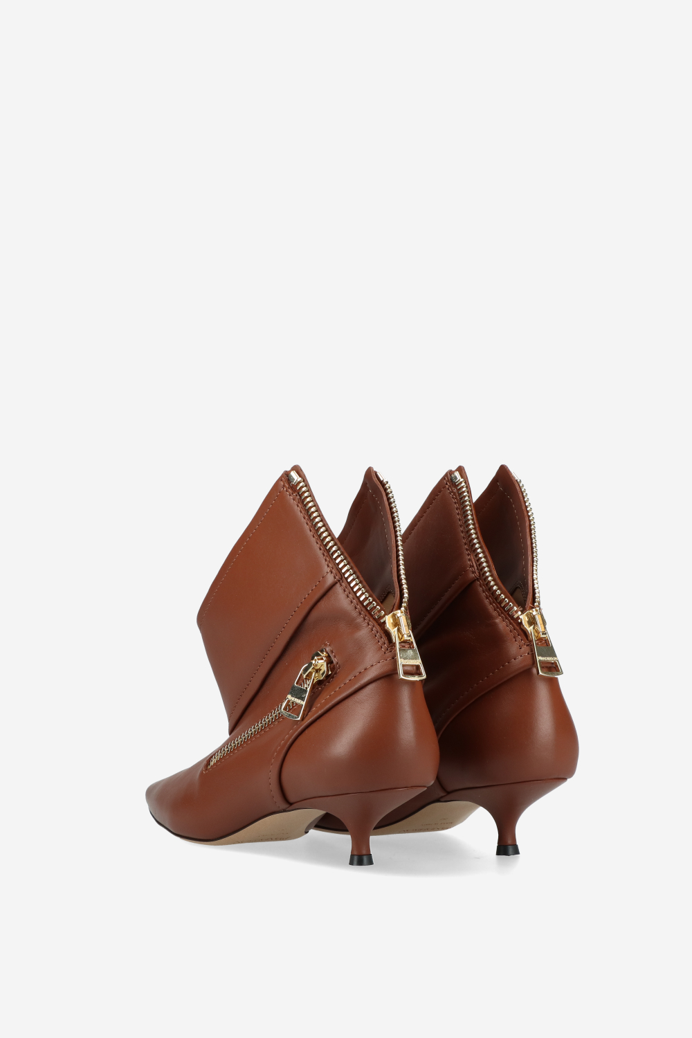 Biker kitten leather heels