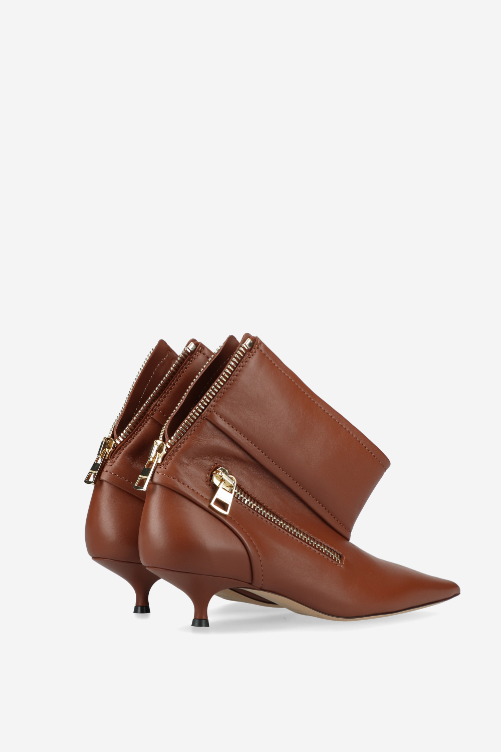 Biker kitten leather heels