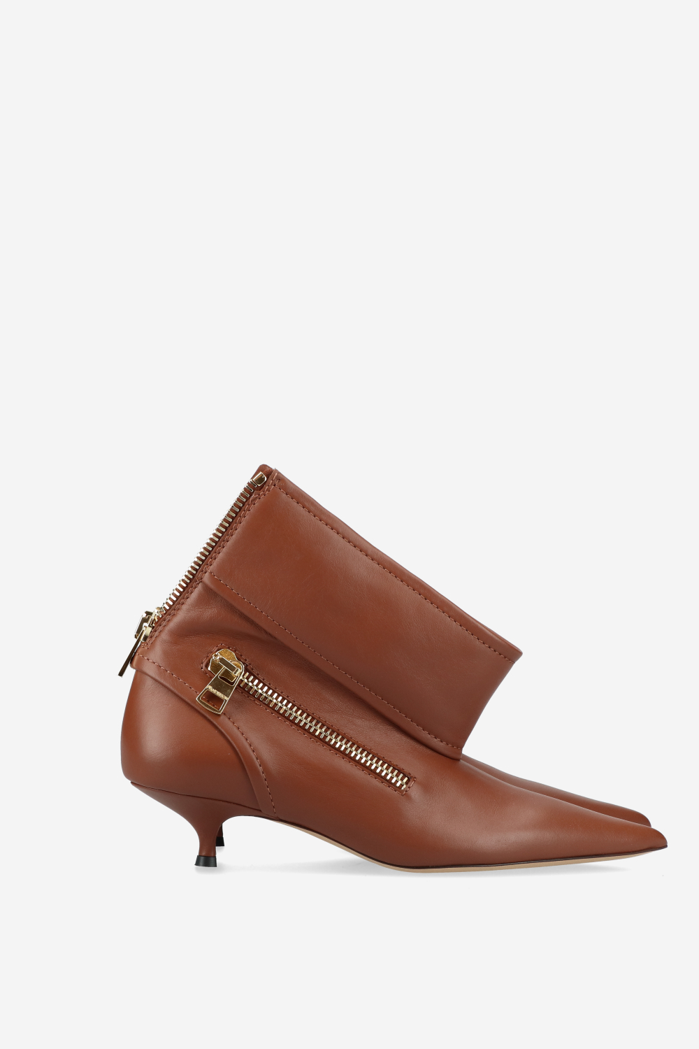 Biker kitten leather heels