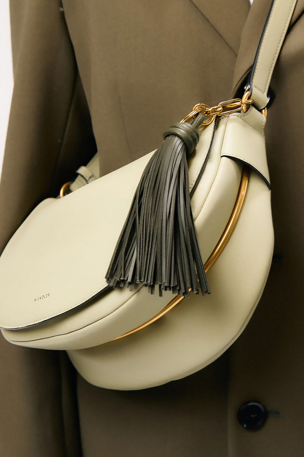 Tassel leather bag charm
