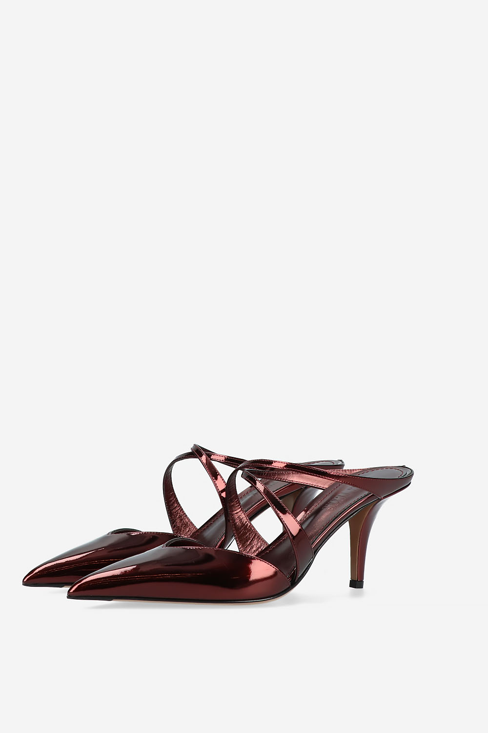 Laila 75 mirror leather mules