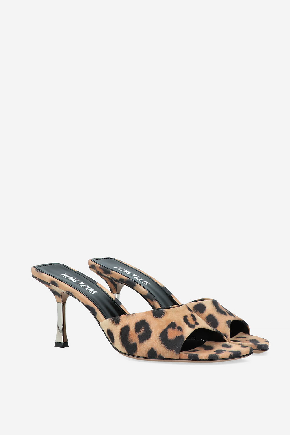 Lorena 75 leopard printed suede mules