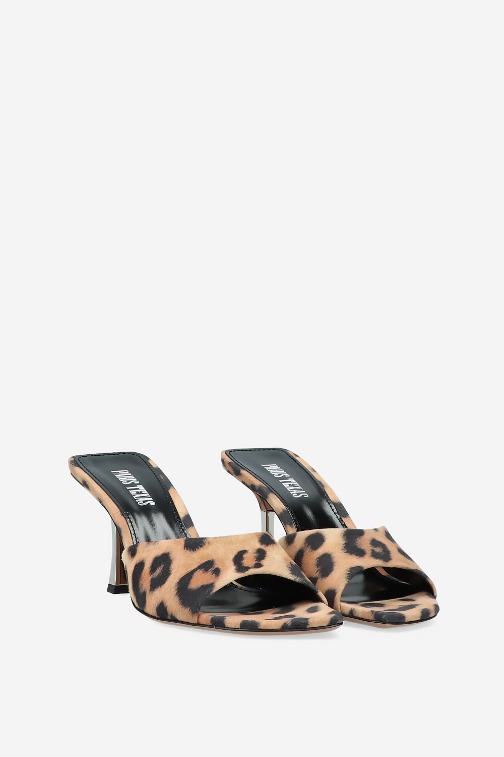 Lorena 75 leopard printed suede mules