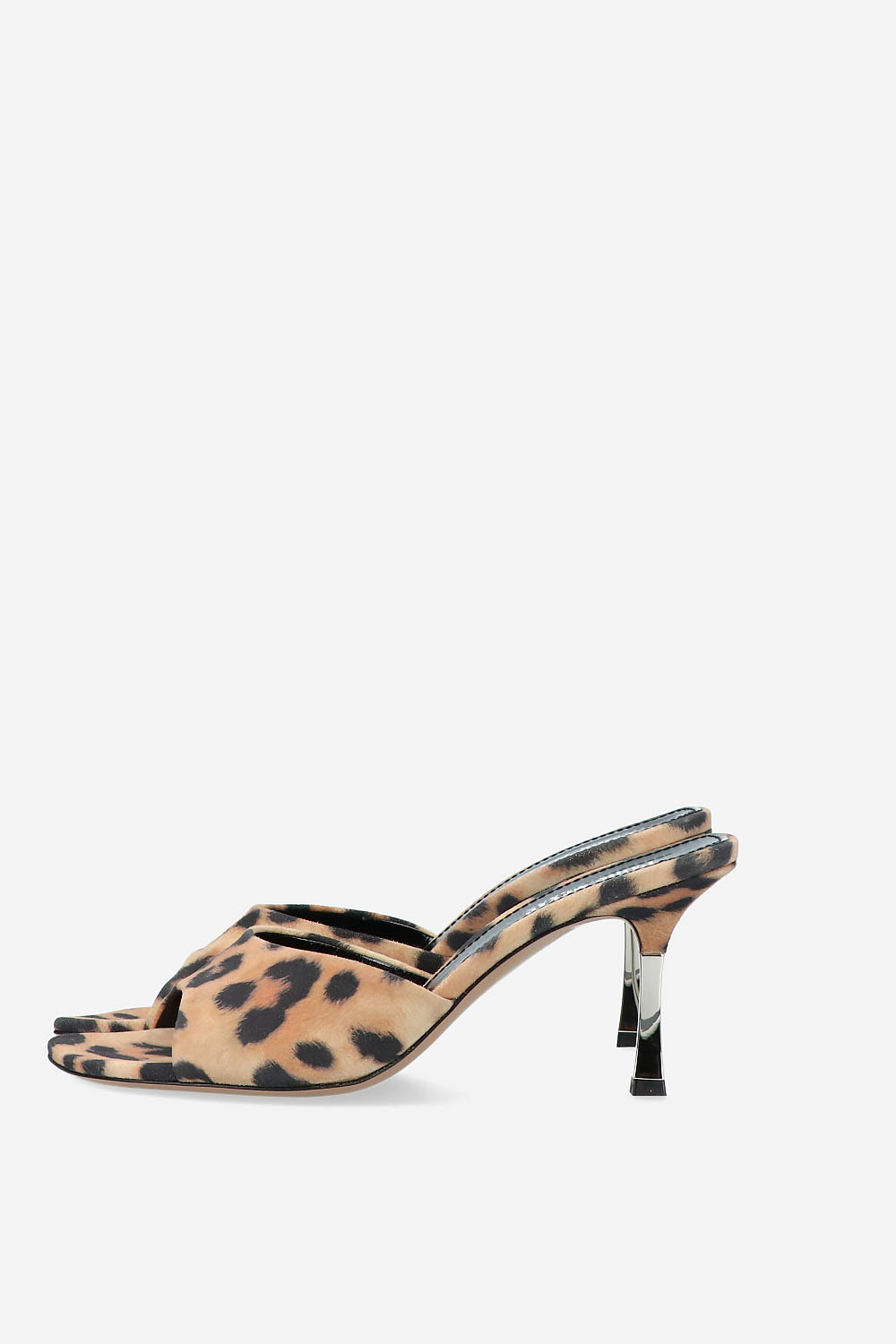 Lorena 75 leopard printed suede mules