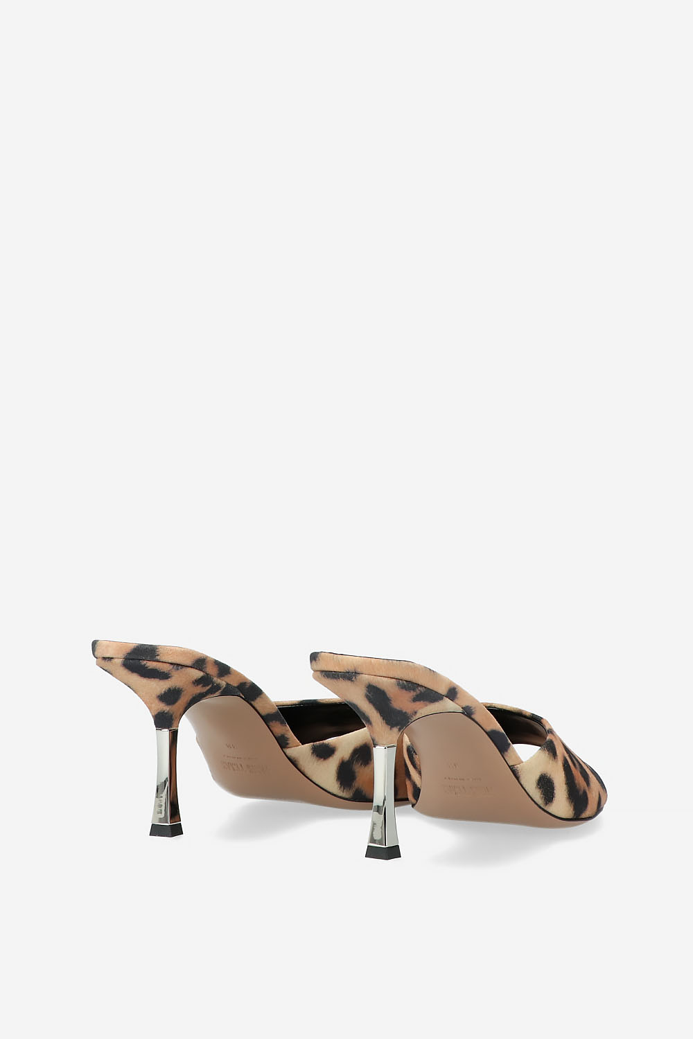 Lorena 75 leopard printed suede mules